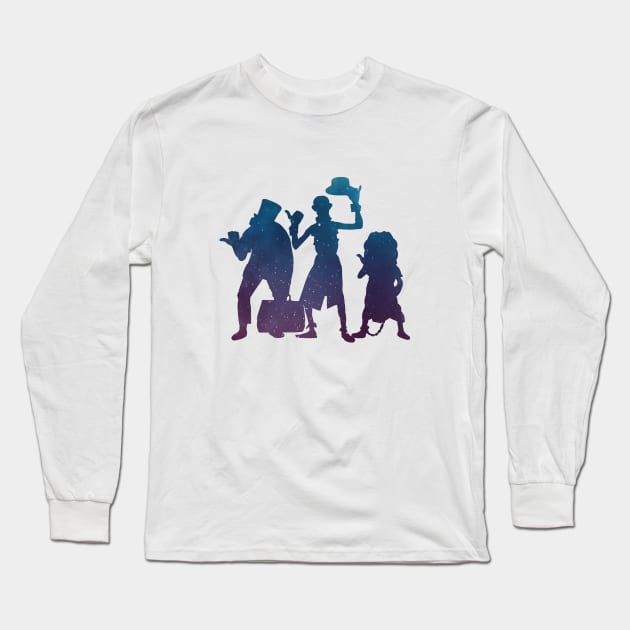 Hitchhiking Ghosts Silhouette Night Sky Long Sleeve T-Shirt by FandomTrading